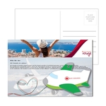 Post Card with Full Color Green Plane Luggage Tag