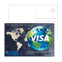 6" x 4" full-color direct mail postcard with 3.75" acrylic globe-shaped......