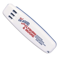 1-1/2"H x 5-1/2"W x 15/16"D whistle that's offered in multiple... from ASI...