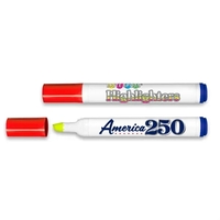 White barrel jumbo highlighter with broad chisel tip, Made in USA... from ASI...