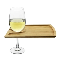 Eco-friendly Bamboo Tray with Wine Glass Holder... from ASI 55450 Franmara Inc