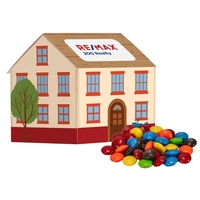 House shaped box filled with M&M's®... from ASI 71685 Midnite Snax®
