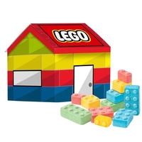 House shaped box filled with Candy Blocks... from ASI 71685 Midnite Snax®
