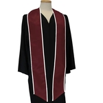 Maroon Graduation Stole With White Binding