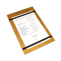 Wood menu holder with elastic bands and logo space.... from ASI 88156 Solid...