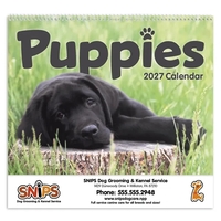 11 x 19 2024 Puppies calendar on 70# glossy paper with... from ASI 40480...