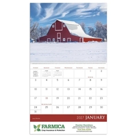 11 x 19 2024 Barns calendar 70# glossy paper with UV-coated... from ASI 40480...