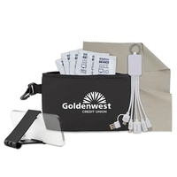 10 pcs Multi Charging Tech Kit in Black Mesh Zipper Pouch... from ASI 62660...