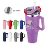 40 OZ. S/S Travel Handle Mug w/ Twist Closure Straw Lid