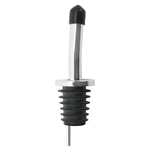 Stainless Steel Pourer with Black Cap on a Card