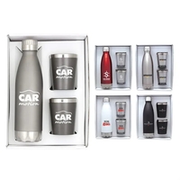 Double-wall 18/8 steel water bottle with two cocktail tumblers in a... from...