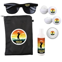 Includes sunscreen lotion, aloe vera gel, a golf ball-shaped lip...