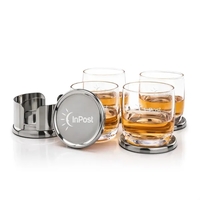 The Baldoni Coasters & On-the-Rocks Set combines modern elegance with...