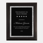 Black/Silver Victory Plate on Gloss Blackwood Plaque