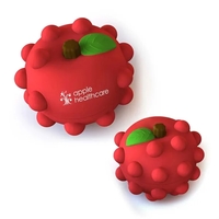 Apple shaped silicone fidget ball with push-pop, dimpled surface.... from ASI...