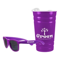 Shades placed inside a 16 oz. Fiesta Double Walled Insulated Cup.... from ASI...