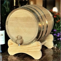 20 liter oak wood barrel with steel hoops, stand, spigot, bung... from ASI...