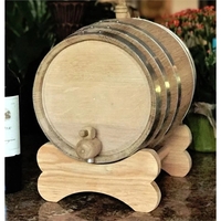 10 liter oak wood barrel with steel hoops, stand, spigot, bung... from ASI...
