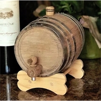 1 liter oak wood barrel with steel hoops, stand, spigot, bung... from ASI...