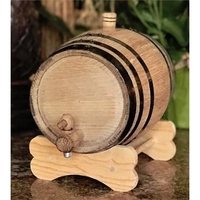 2 liter oak wood barrel with black hoops, stand, spigot, bung... from ASI...