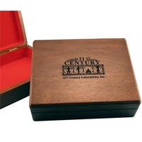 Wood presentation box with hidden hinge with interior flocking colors.......