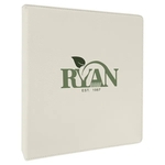 10 1/2"x11 1/2" White Leatherette 3 Ring Binder