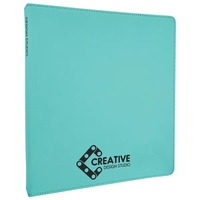 10.5" x 11.5" x 1.5" teal PU leatherette 3-ring binder.... from ASI 74601 Calico