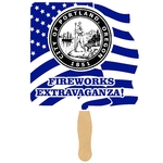 Flag Sandwiched Fan with spot color imprint