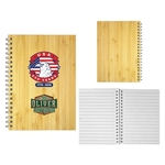 5" X 7" Patriotic Bamboo Spiral Notebook
