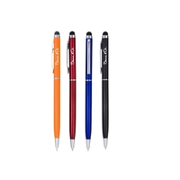 Metal twist action pen with stylus, colored aluminum barrel and shiny... from...