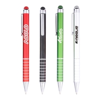 Retro metal ballpoint with twist-action mechanism and matching colored stylus...