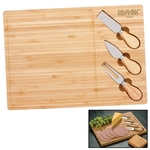 Bamboo Cheese Board 3-Piece Knife Set