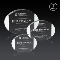 The Darwin combines clear oval optical crystal with white crystal edging......