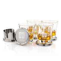 Baldoni Coasters & Oakhaven On-the-Rocks Set