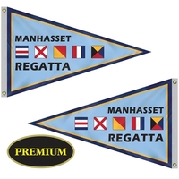 2.5' x 4' customized sided digitally printed knitted polyester pennants......
