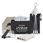 9 pcs Tech Kit in Black Mesh Zipper Pouch