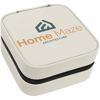 White Leatherette Travel Jewelry Box
