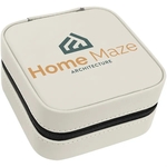 White Leatherette Travel Jewelry Box