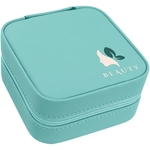 Teal Leatherette Travel Jewelry Box