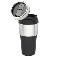 Insulated plastic tumbler with stainless steel band of 16 oz capacity... from...