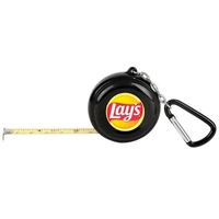 Full Color 6-Foot Black Pocket Tape Measure w/Carabiner