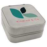 Creekside Light Grey Leatherette Travel Jewelry Box
