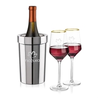 Milano Wine Cooler & 2 Tucson Gold Rim Wine Set... from ASI 84592 St Regis Group