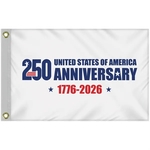 2' x 3' Double Sided White America 250 Anniversary Flag