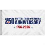 3' x 5' Single Reverse White America 250 Anniversary Flag