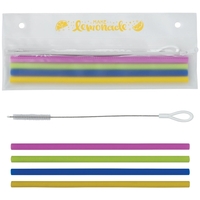 Silicone straw set that includes 4 straws, cleaning brush and a... from ASI...