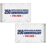 2' x 3' Double Sided White America 250 Anniversary Flag