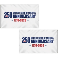 5' x 8' Double Sided White America 250 Anniversary Flag
