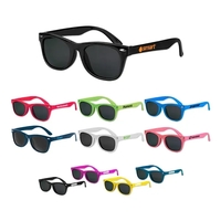 Kid's plastic sunglasses with colorful frames and lenses that provide...