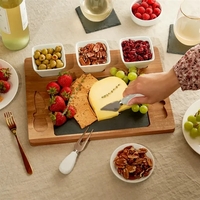 Serve up a gorgeous spread with this acacia wood and slate... from ASI 61966...